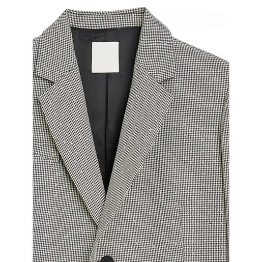 xakxx Fall  Women's Jacket Plaid Loose Blazer Top Coat Especially Female for Winter New In Outerwears