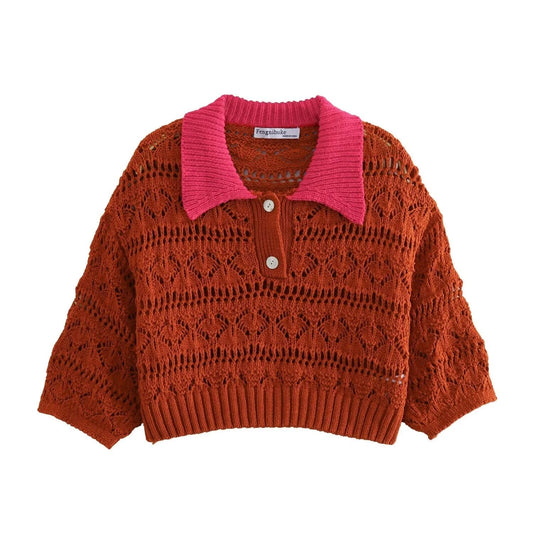 xakxx- New women's clothing temperament fashion casual meets elegant Ruili jacquard mesh knitted jacket