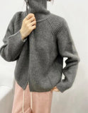 xakxx xakxx-Cashmere cardigan female 100 pure cashmere loose lazy turtleneck zipper sweater coat