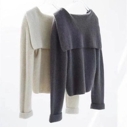 xakxx xakxx-Autumn and winter new cashmere cardigan female loose navy collar zipper sweater coat sweater thickened Joker.