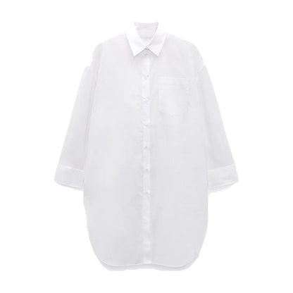 xakxx xakxx - New women's temperament fashion casual Ruili sweet elegant white loose casual lapel long-sleeved shirt