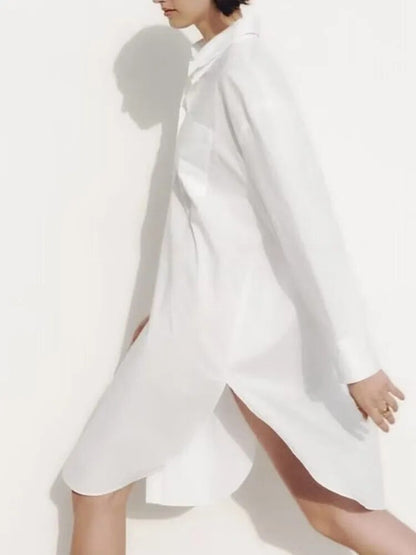 xakxx xakxx - New women's temperament fashion casual Ruili sweet elegant white loose casual lapel long-sleeved shirt