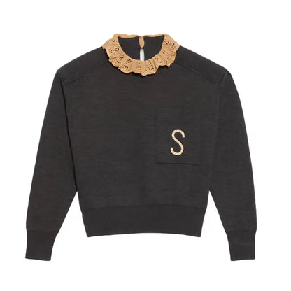 xakxx xakxx Solid Color Knit Autumn Casual Tops for Women's Clothing Elegant Blouses Full Length for Cardigan
