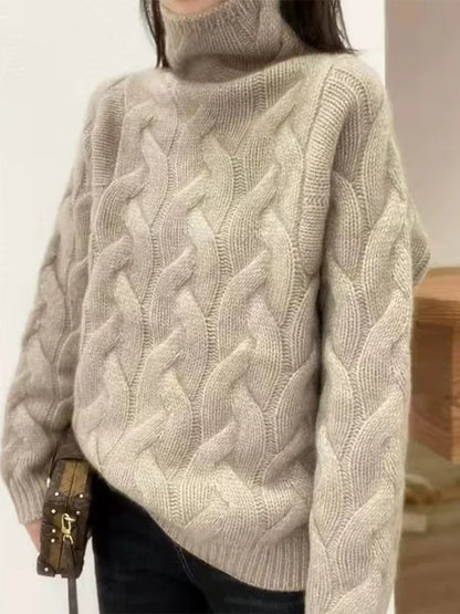 xakxx xakxx-100 pure cashmere sweater women's winter high-necked European goods loose thickened twist bottoming sweater