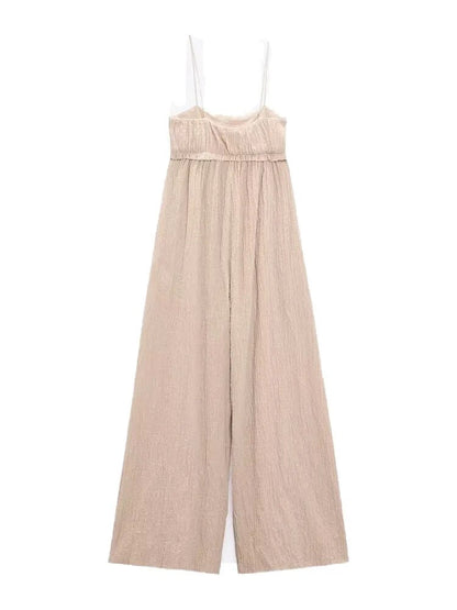 xakxx xakxx- Summer new women's clothing temperament casual high waist slim suspenders wide-leg jumpsuit women