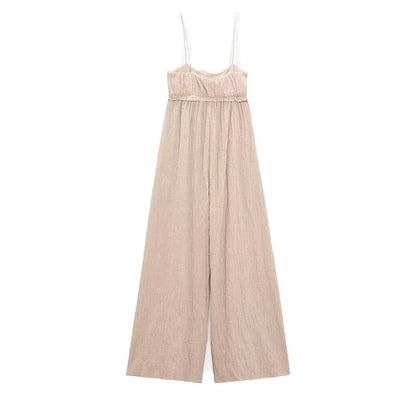 xakxx xakxx- Summer new women's clothing temperament casual high waist slim suspenders wide-leg jumpsuit women