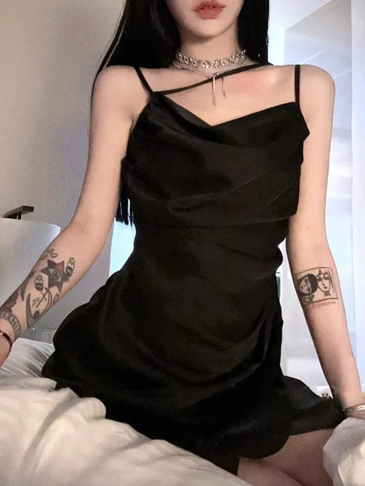 xakxx Sexy Sleeveless Strap Women Midi Dress Fashion Club Even Party Stain Clothes Slip Pure Color  Summer Robe For Fiesta Banquet