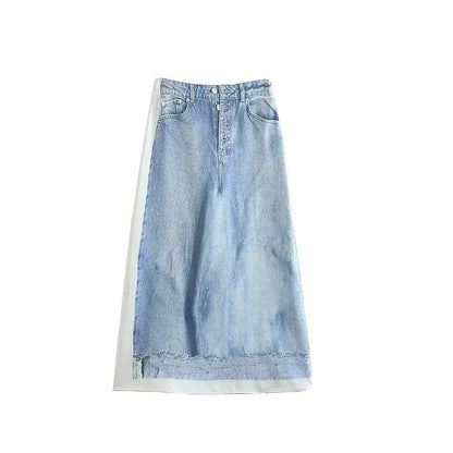 xakxx xakxx- New Women's  High Waist Side Cowl Stitch Dark Zipper Closure Printed Silk Satin Skirt