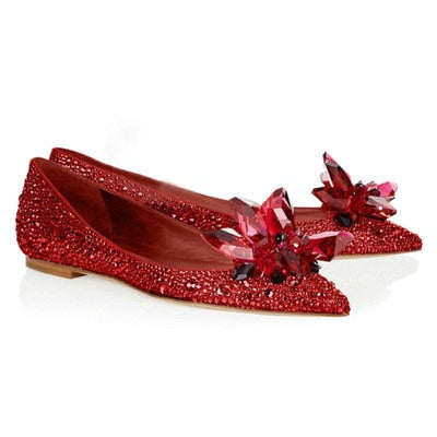 xakxx Newest  Cinderella Shoes Rhinestone High Heels Women Pumps Pointed Toe Woman Crystal Party Wedding Shoes 5Cm/7Cm/9Cm