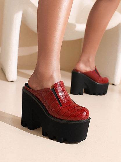 xakxx Halloween New Brand Big Size 44 Confy Walking Punk Pumps Fashion Wedges High Heels Platform Casual Woman Shoes