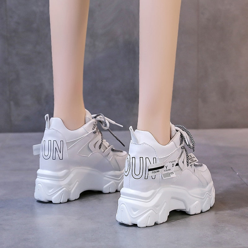 xakxx Back to school Breathable Chunky Sneakers Women Fashion Height Increase Platform Vulcanize Shoes Woman Thick Bottom Sports Shoes