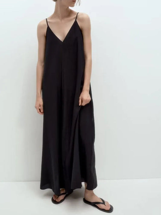 xakxx- Summer new women's clothing, temperament, fashion, casual, elegant and versatile, loose midi dress