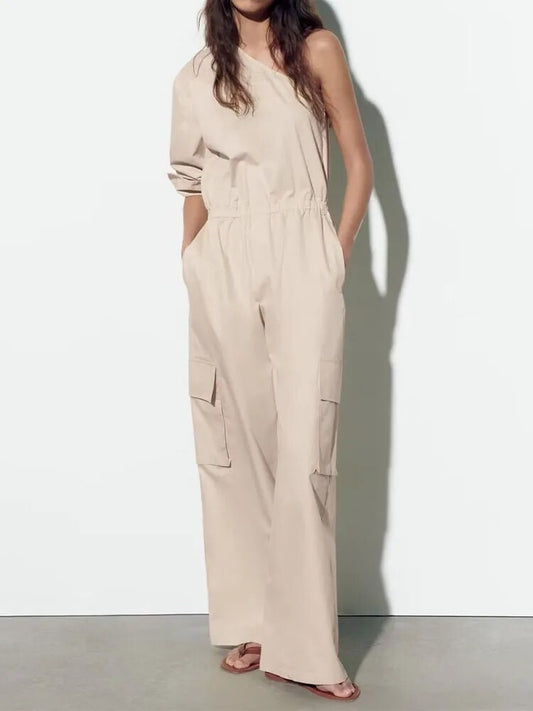xakxx xakxx - New Women's Clothing  Temperament Fashionable Casual Slim Ruili Tooling Style Asymmetrical Long Jumpsuit