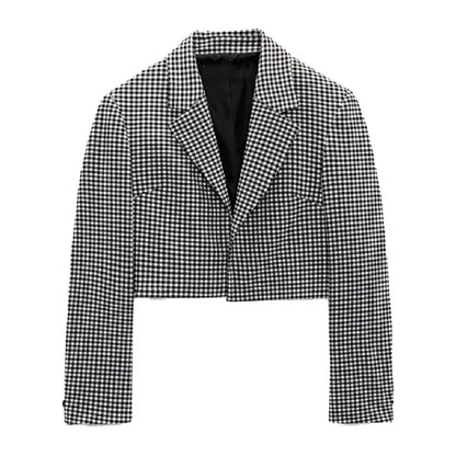 xakxx xakxx - Women's wear  new spring and summer new new women's wear black and white small plaid short suit coat A-line short skirt pant