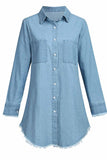Xakxx Loose Button Design 4 Colors Denim Dress（4 colors）
