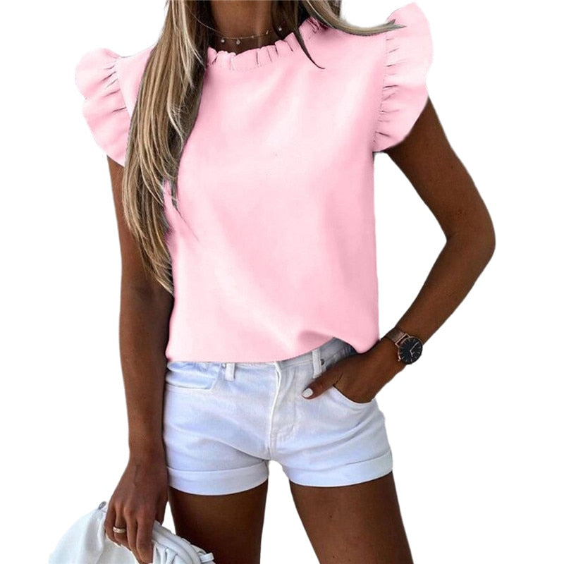 Women Lips Printed T Shirt Ladies Casual Stand Neck Tee Tops Short Sleeve Streetwear Summer Floral Plus Size Pullover T-shirts