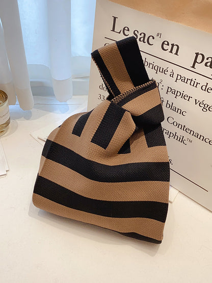 xakxx Knitting Checkerboard Zebra-Stripe Striped Bags Accessories Handbags