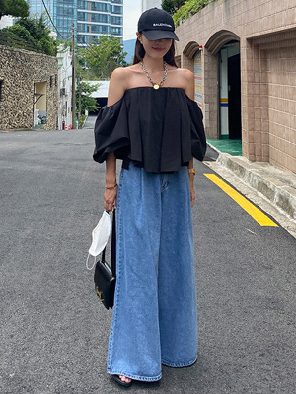 xakxx Urban Blue Wide Leg Jean Pants