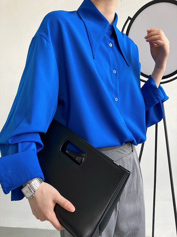 xakxx Stylish 3 Colors Solid Color Long Sleeves Blouse