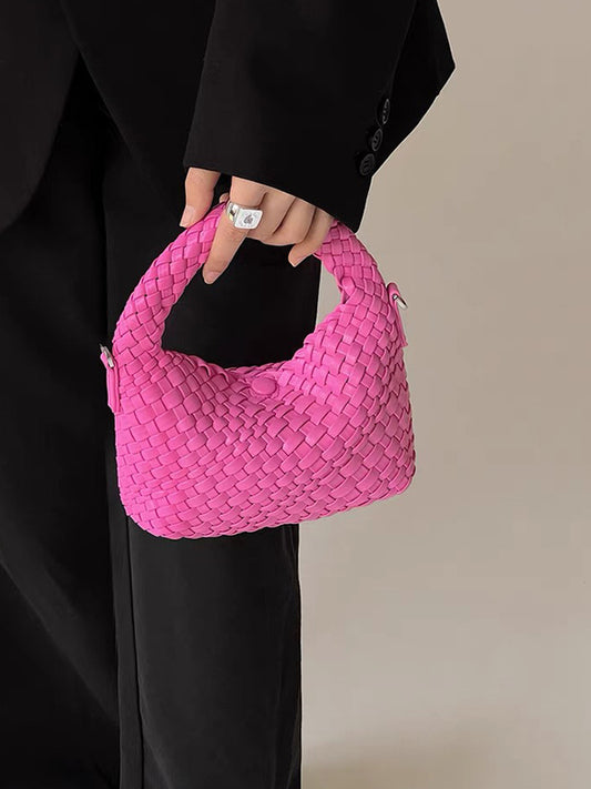 xakxx Cute Solid Color Woven Bags Handbags