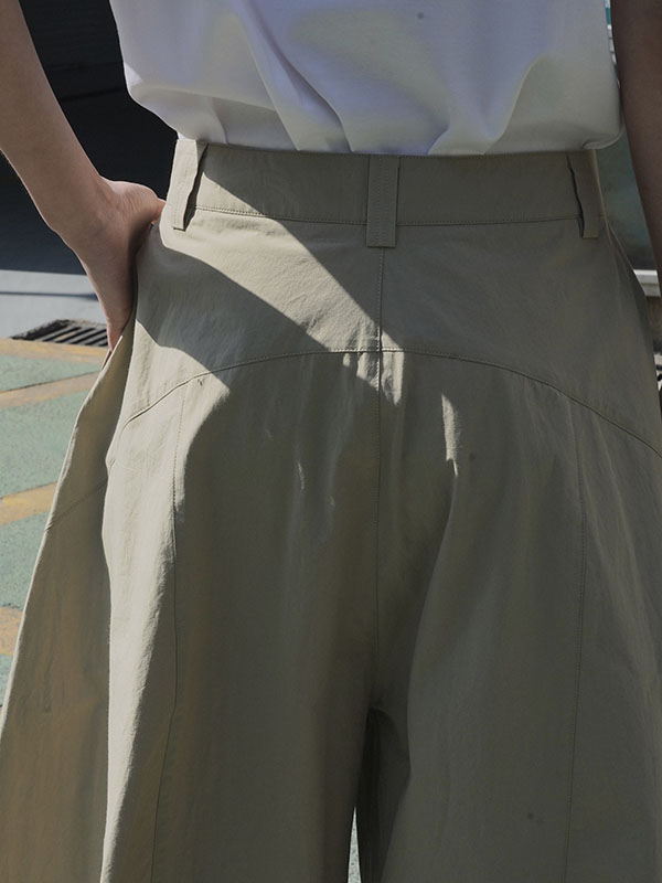 xakxx Loose Wide Leg Solid Color Split-Joint Casual Pants Bottoms Trousers