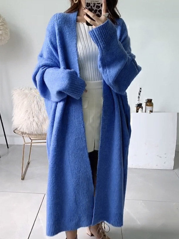 xakxx Urban Simple Loose Solid Color Knitting Cardigan Coat