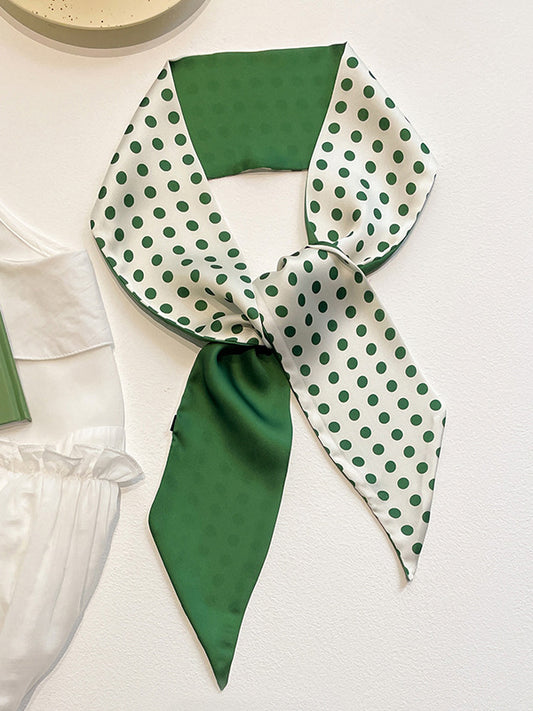 xakxx Urban Silk Imitation Polka-Dot Printed Green Scarf