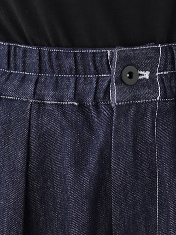 xakxx Vintage Loose Elastics Jean Pants Bottoms