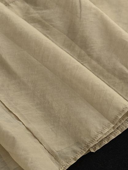 xakxx Simple Loose Solid Color Split-Joint Bubble Skirt