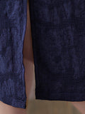 xakxx Original Solid Jacquard Short Sleeve Midi Dress