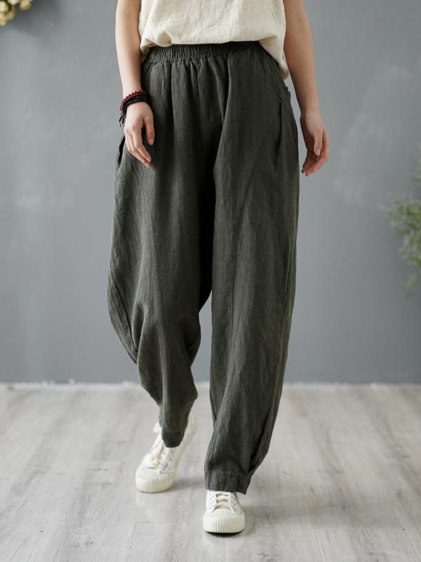 xakxx Loose Solid Color Casual Pants