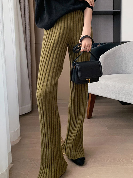 xakxx Casual Loose 6 Colors Knitting Wide Leg Pants