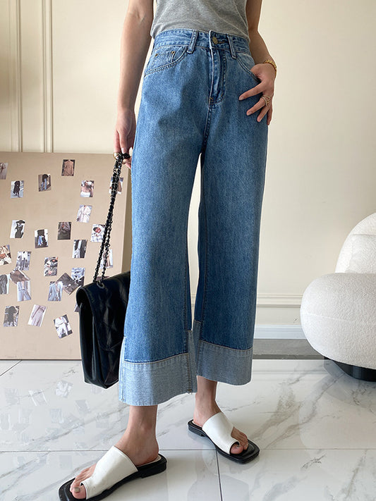 xakxx Original Loose Casual Wide Legs High-Waisted Jean Pants