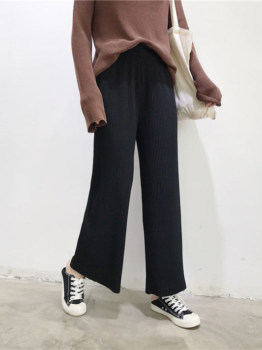 xakxx Urban Loose Wide Leg Solid Color Pants