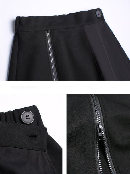 xakxx Casual High Waisted Irregularity Solid Color Skirt