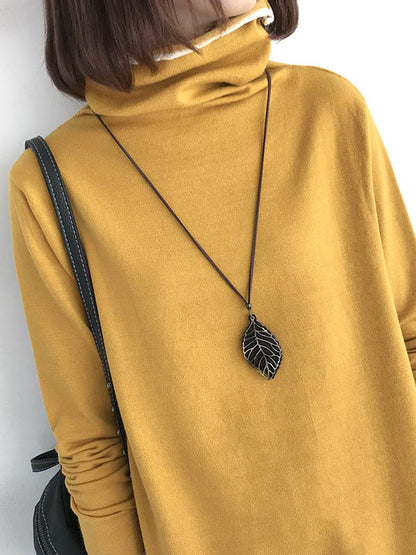 xakxx xakxx-Casual Loose 8 Colors High-Neck Long Sleeves Knitwear