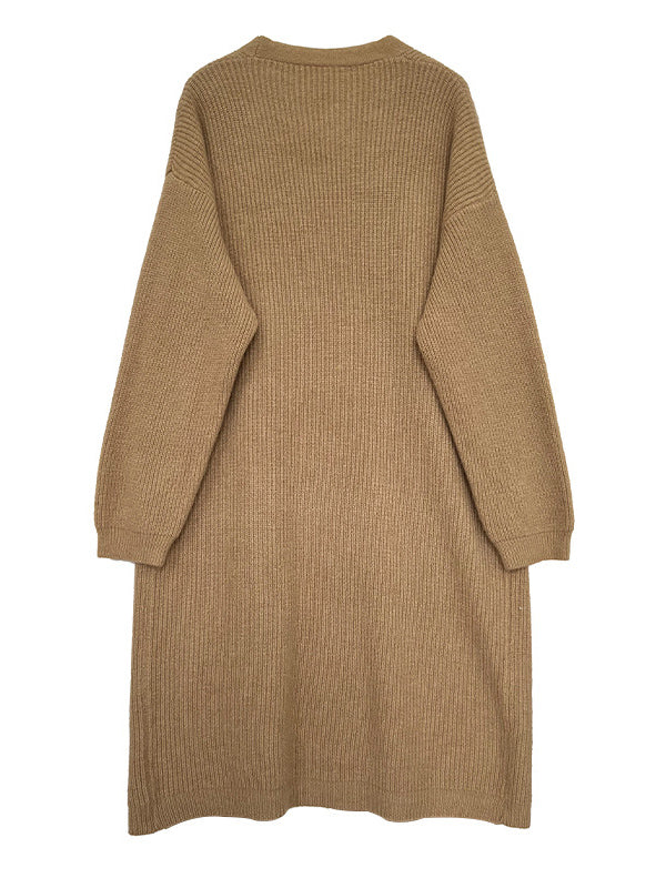 xakxx Casual Loose Solid Color Cardigan Tops