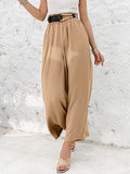 xakxx Simple Wide Leg Loose Elasticity Casual Pants Bottoms