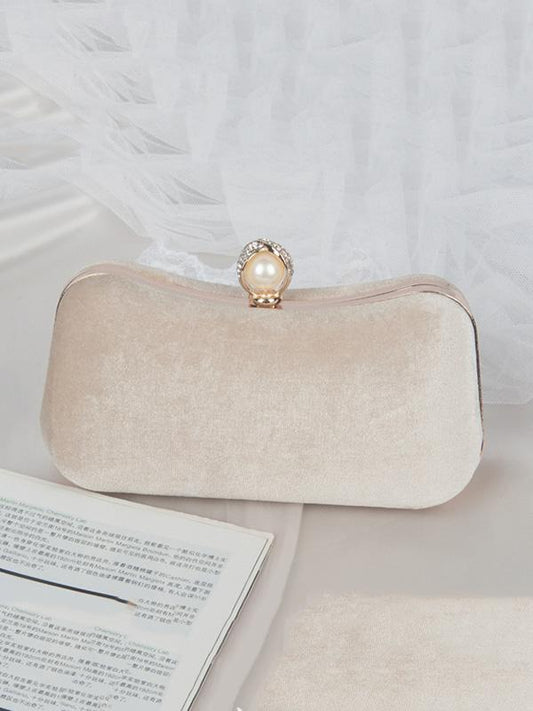 xakxx Vintage Solid Color Velvet Hand Bag