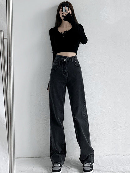 xakxx 4 Colors High Waisted Jean Pants Bottoms