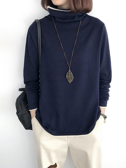 xakxx xakxx-Casual Loose 8 Colors High-Neck Long Sleeves Knitwear