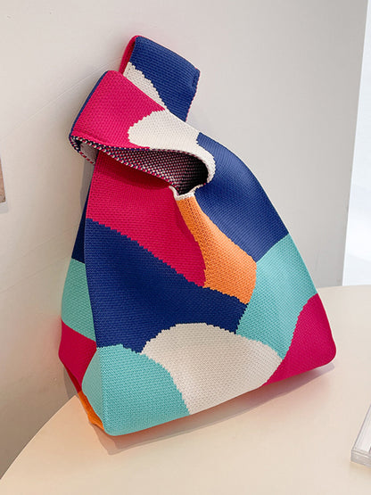 xakxx Contrast Color Striped Bags Handbags