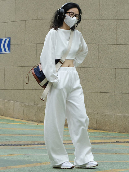xakxx Casual Wide Leg Loose Solid Color Pants