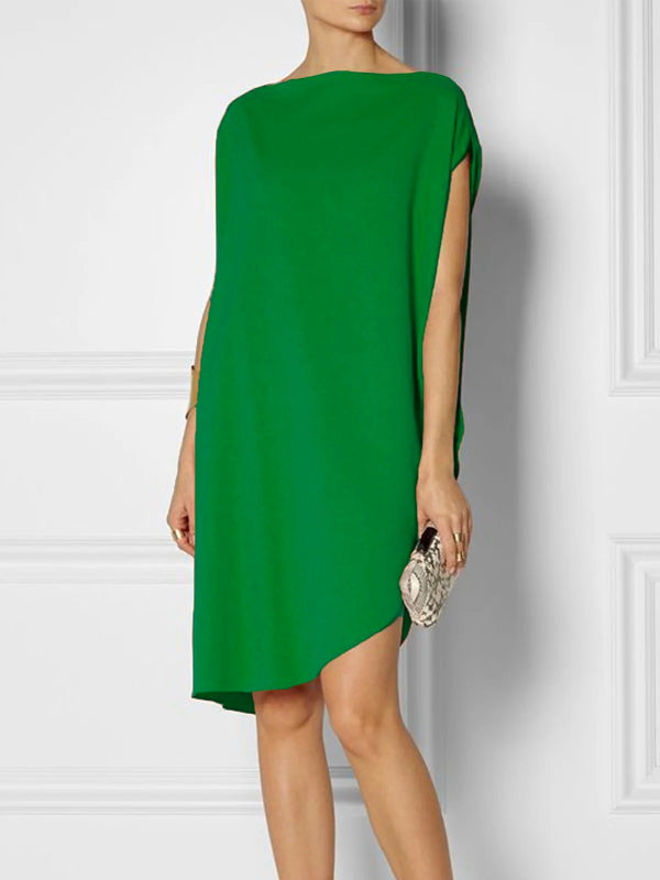 xakxx Summer Urban Solid Color Short Sleeves Mini Dress
