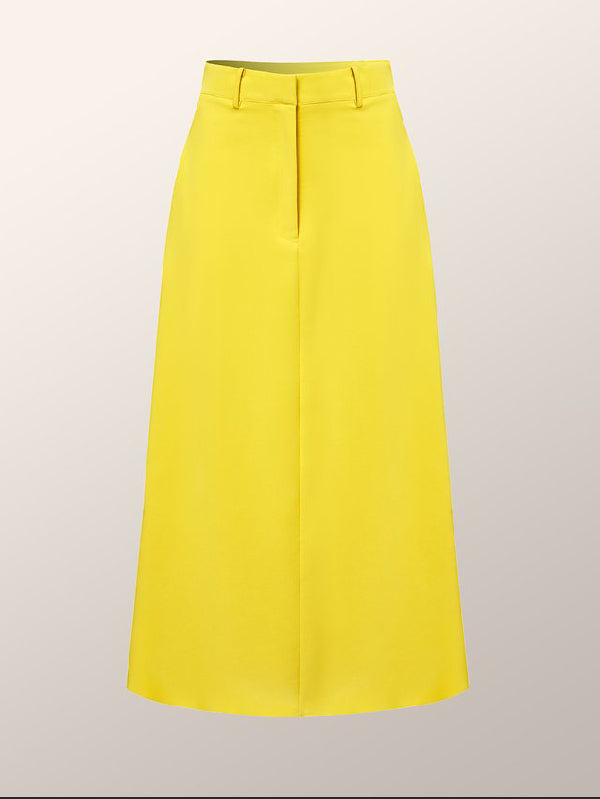 xakxx Simple High Waisted Solid Color Skirts Bottoms