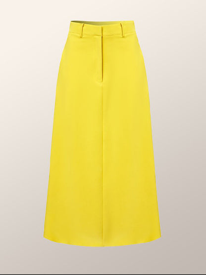 xakxx Simple High Waisted Solid Color Skirts Bottoms