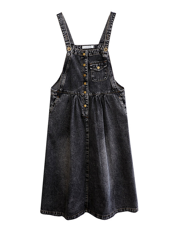xakxx Original Sleeveless With Pocket Denim Dress