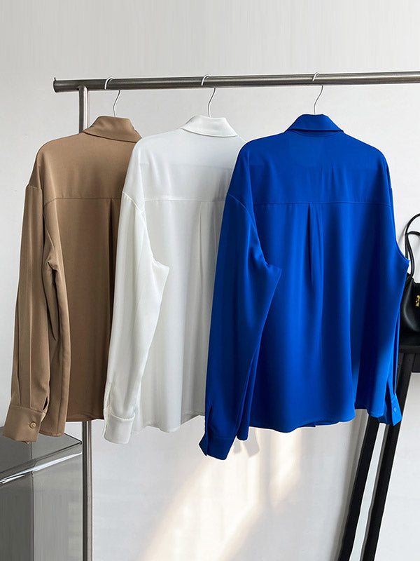 xakxx Stylish 3 Colors Solid Color Long Sleeves Blouse
