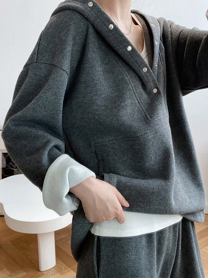 xakxx Loose Hoodies And Wide-Leg Pants Suits