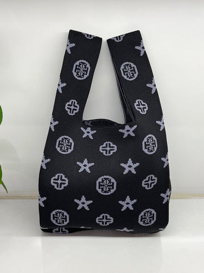 xakxx Contrast Color Cute Bags Woven Handbag